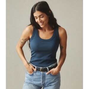 NWOT American Giant Womens Ribbed Tank Top S Navy Blue Made in USA